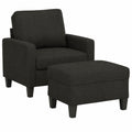 Poltrona Relax Moderna in Tessuto Nero con Poggiapiedi, Ideale per Soggiorno e Camera da Letto, Struttura in Metallo Resistenti, Dimensioni 78x77x80 cm