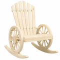 Sedia a Dondolo Ergonomica in Legno di Abete per Giardino, Terrazza e Balcone, 62x89x99 cm