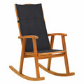 Poltrona a Dondolo in Acacia con Cuscini Antracite, 57x100x117 cm, Impermeabile per Giardino e Terrazza