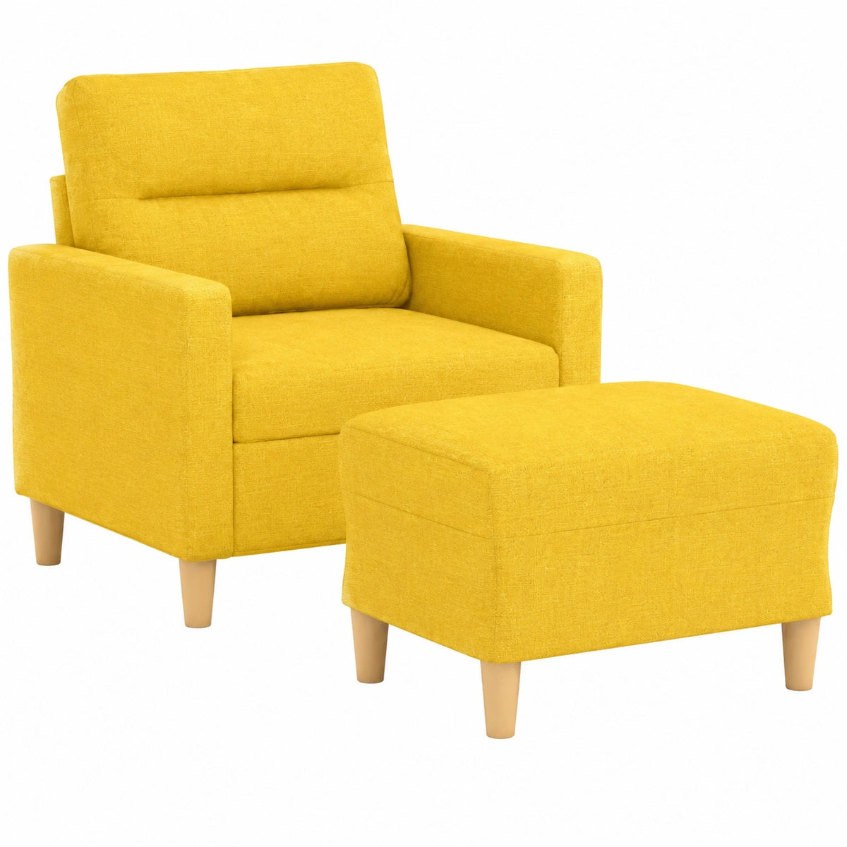 Poltrona Relax Moderna in Tessuto Giallo con Pouf, Design Ergonomico, Struttura in Metallo, Ideale per Soggiorno