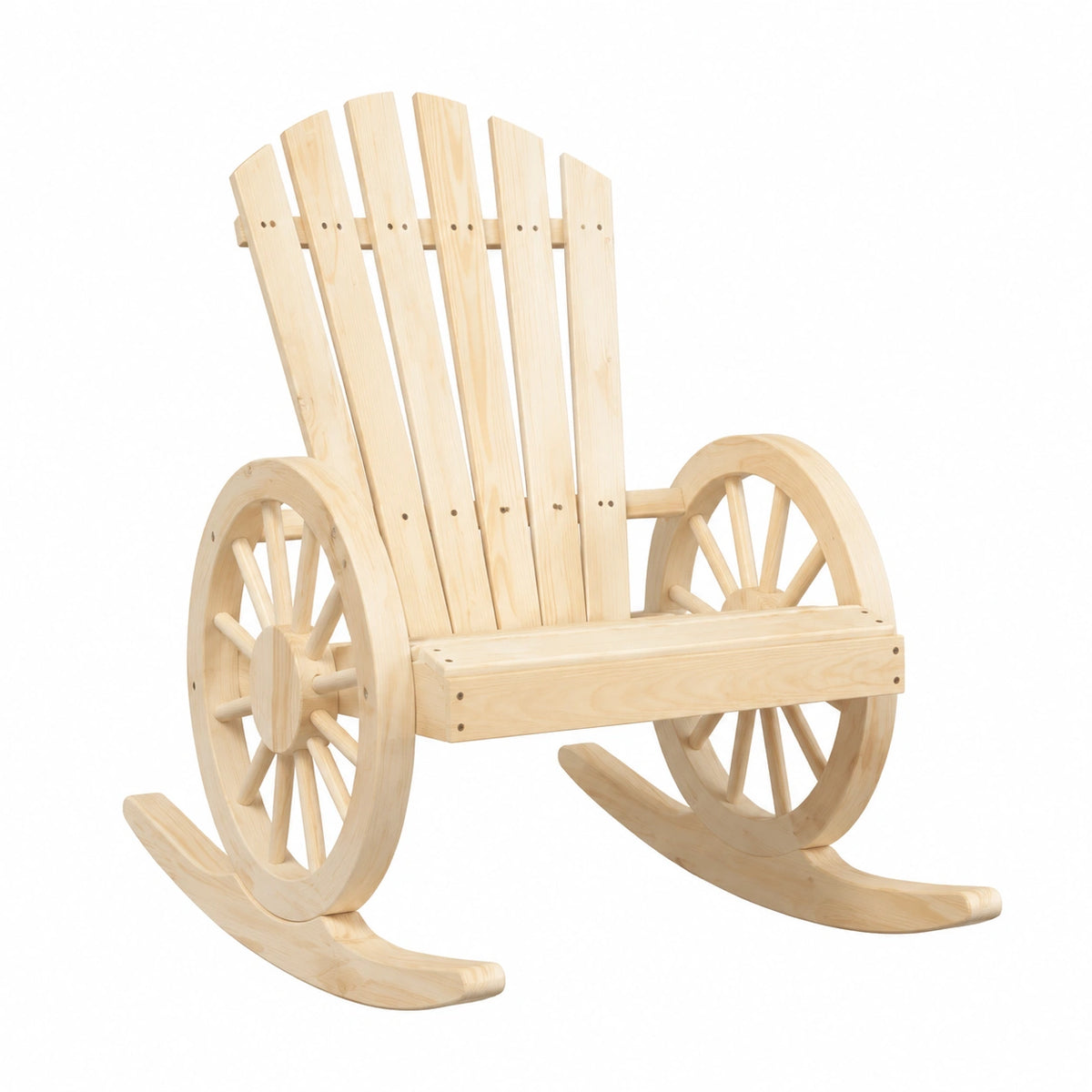 Set di 2 Sedie a Dondolo Adirondack in Legno Massello per Esterni