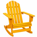 Sedia Adirondack a Dondolo in Legno di Abete Arancione, Ergonomica e Resistente per Giardino