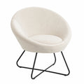 Poltrona Imbottita Velvet Beige Stile Scandinavo con Piedini Antiscivolo