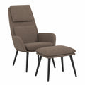 Poltrona Relax in Tessuto Tortora con Sgabello, Comfort Ottimale e Struttura Robusta, Set da 1 Poltrona e 1 Sgabello, Stile Contemporaneo