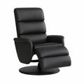 Sedia Relax Girevole in Ecopelle Nera con Poggiapiedi, Regolabile e Imbottita, Struttura in Metallo, Ideale per Soggiorno e Ufficio