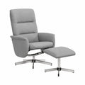 Poltrona ergonomica reclinabile a 360° in tessuto grigio chiaro con poggiapiedi
