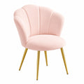 Sedia da Pranzo VASAGLE in Velluto, Design a Petali, Gambe in Acciaio, Rosa Pastello, Portata 150 kg