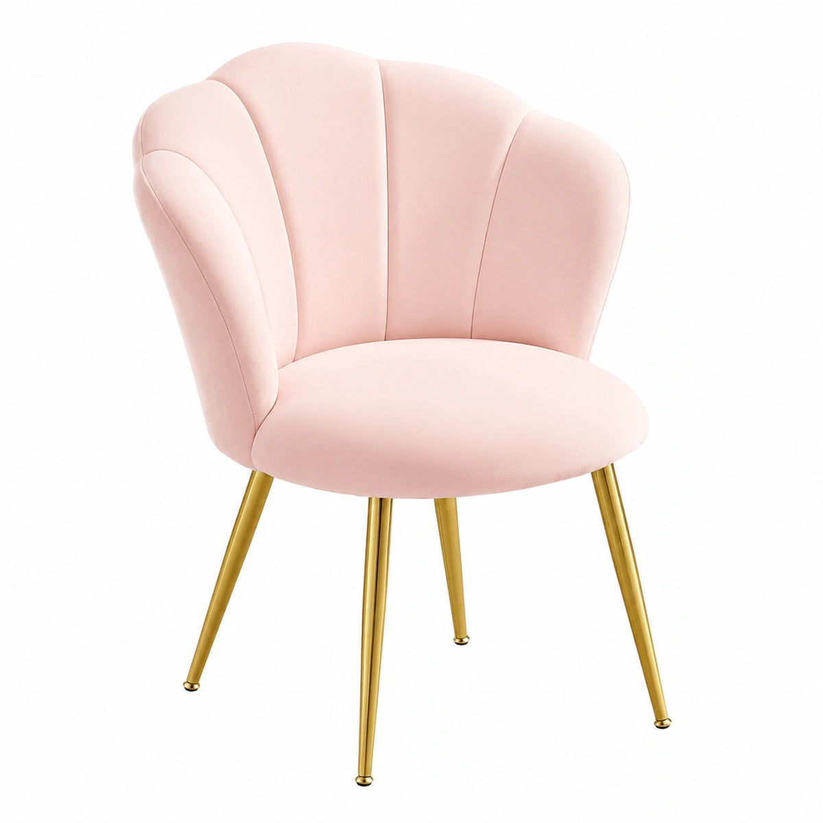 Sedia da Pranzo VASAGLE in Velluto, Design a Petali, Gambe in Acciaio, Rosa Pastello, Portata 150 kg