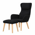 Poltrona Relax in Velluto Nero con Poggiapiedi Comodo